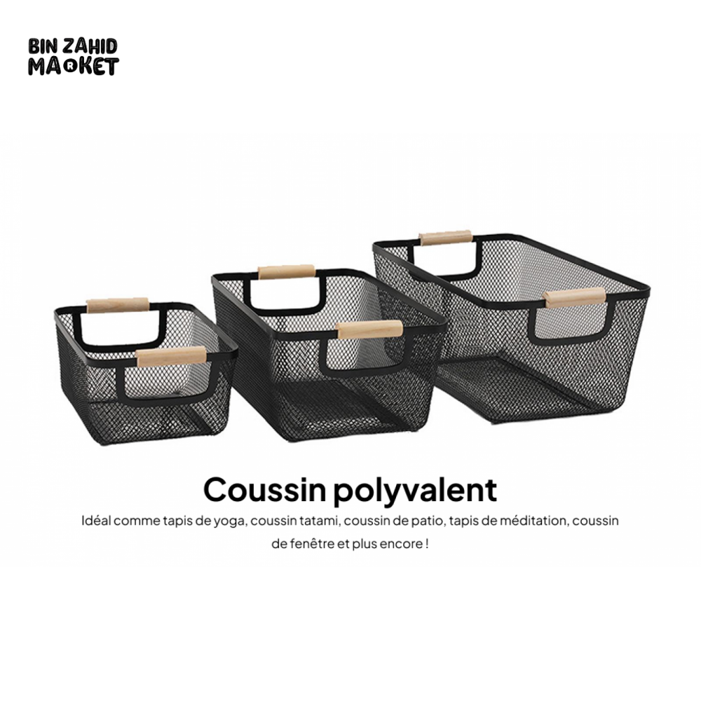 METAL STORAGE ORGANIZER BASKET SET WITH HANDLES