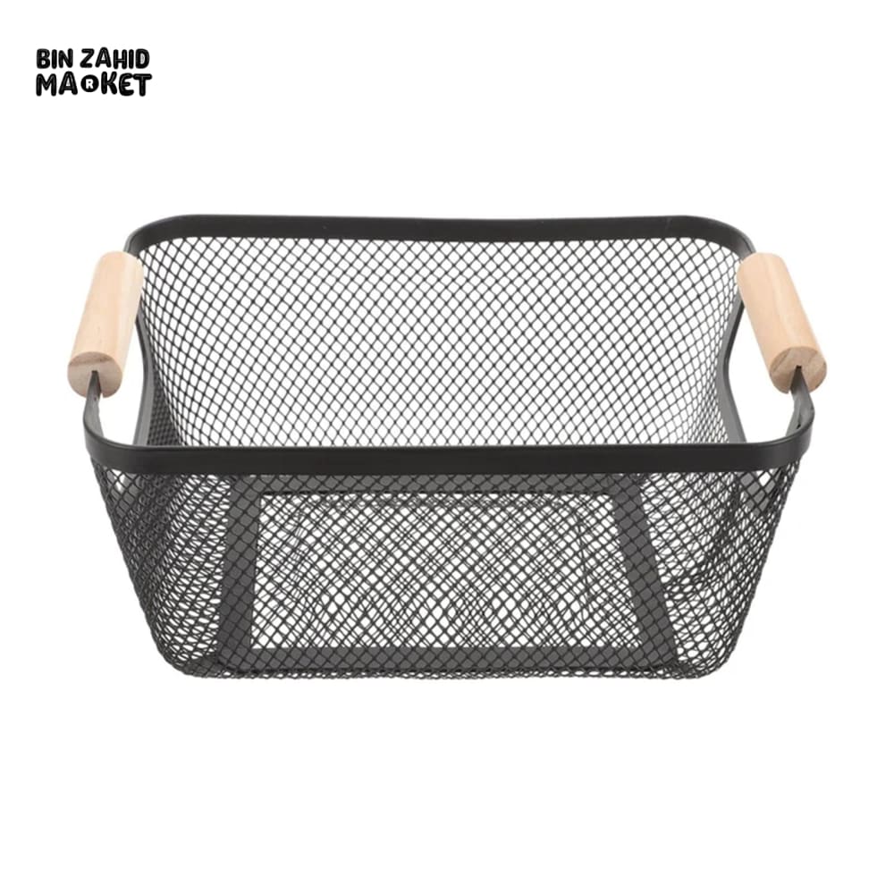 METAL STORAGE ORGANIZER BASKET SET WITH HANDLES