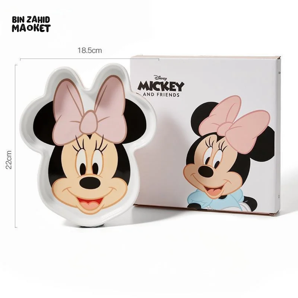 MICKEY & MINNIE MOUSE CERAMIC TRAY CUTE DESIGN MICROWAVE SAFE HEAT-RESISTANT FRUIT PLATE