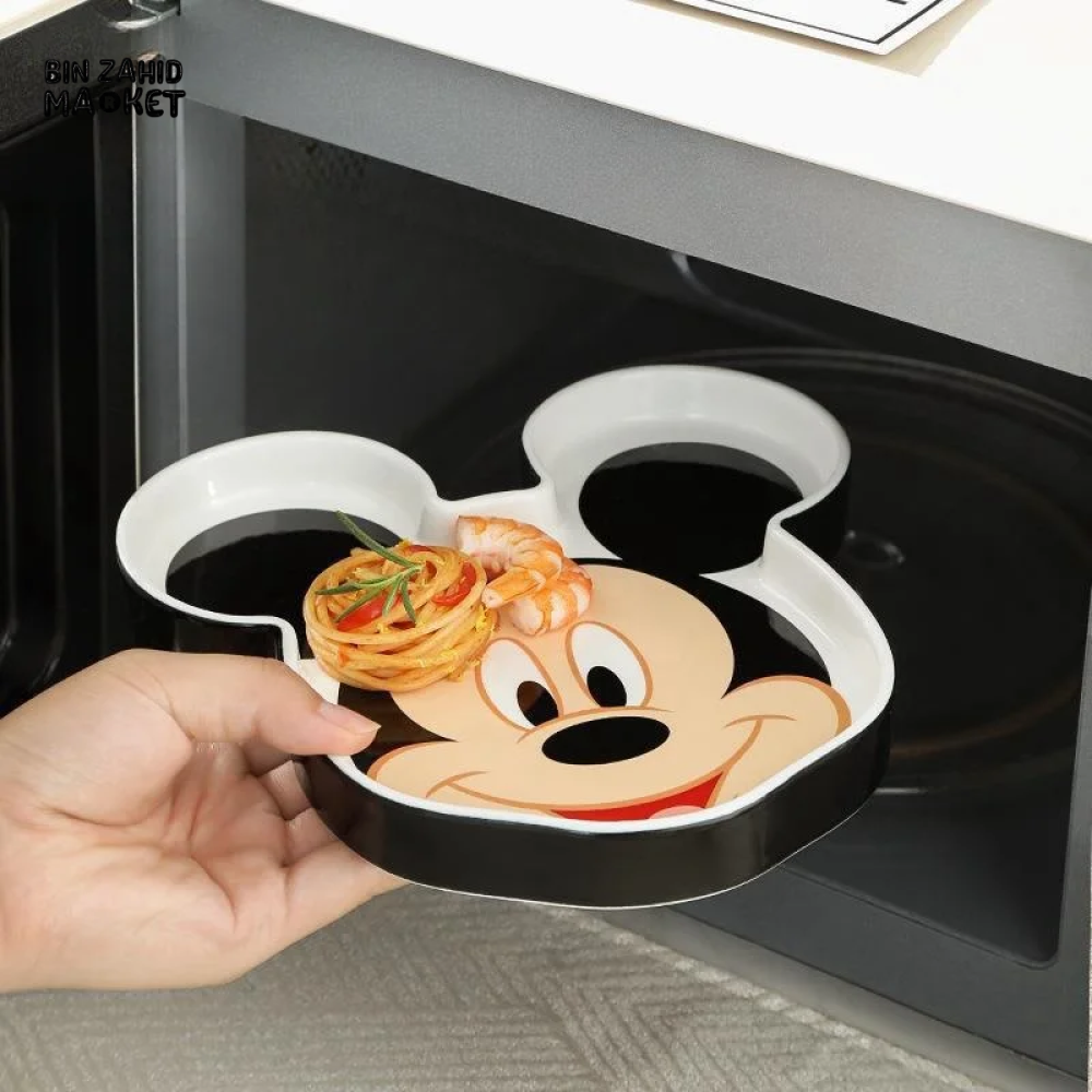 MICKEY & MINNIE MOUSE CERAMIC TRAY CUTE DESIGN MICROWAVE SAFE HEAT-RESISTANT FRUIT PLATE MICKEY MOUSE