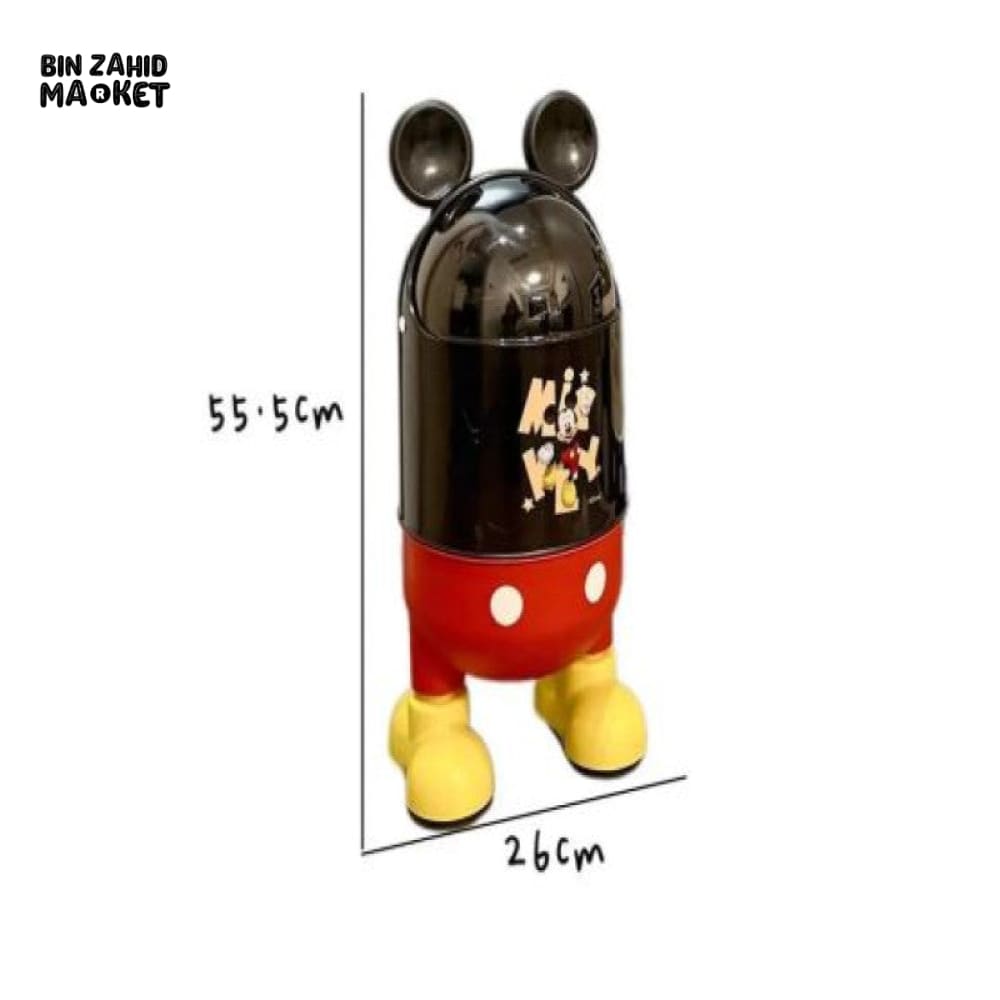 Disney Mickey Cute Trash Can Kitchen Storage Specialty Office Portable Paper Bin