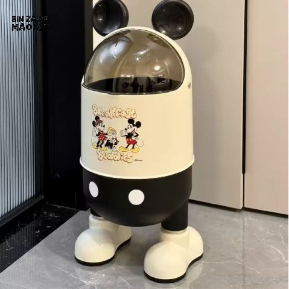 Disney Mickey Cute Trash Can Kitchen Storage Specialty Office Portable Paper Bin