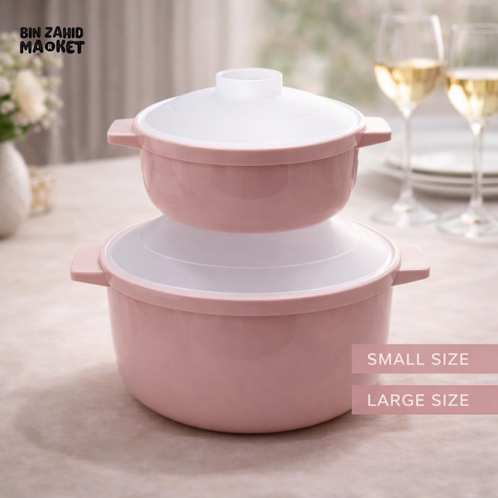 MICROWAVE PLASTIC COOKING POT WITH LID 2 PIECES SET – HEAT-RESISTANT SOUP & NOODLE BOWL FOR QUICK MEALS