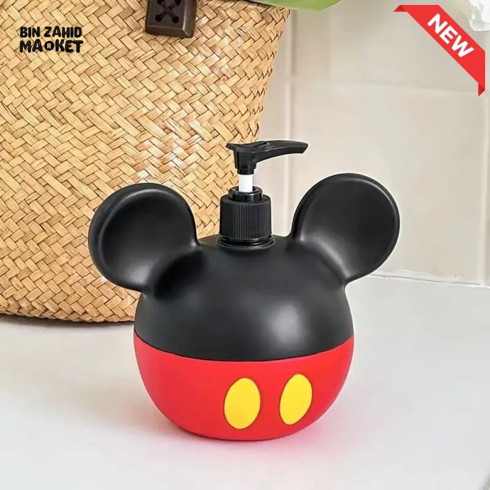 MIMO BLACK & RED CARTOON MOUSE DESIGN LIQUID SOAP DISPENSER WITH BLACK PUMP - Soap & Toothbrush Accessories