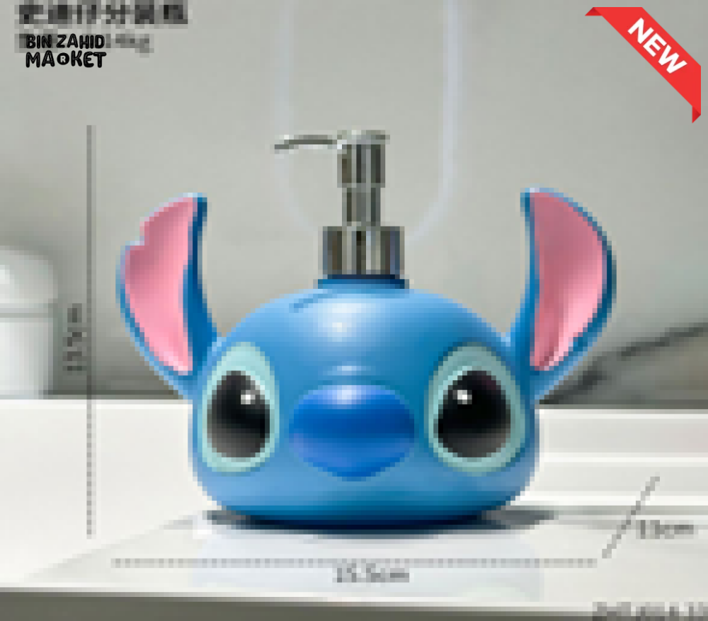 MIMO BLUE ALIEN CHARACTER DESIGN LIQUID SOAP DISPENSER WITH SILVER PUMP