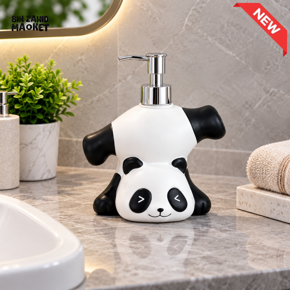 MIMO PANDA DESIGN LIQUID SOAP DISPENSER WITH SILVER PUMP
