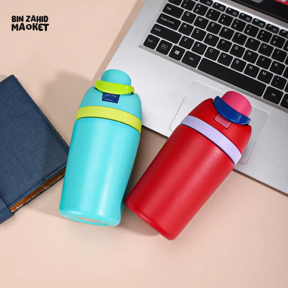 MINI 12OZ THERMAL WATER CUP – LEAK-RESISTANT STAINLESS STEEL SPORTS BOTTLE WITH STRAP