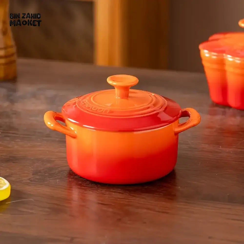 MINI CERAMIC CASSEROLE POT WITH LID | PREMIUM HEAT-RESISTANT SERVING BOWL