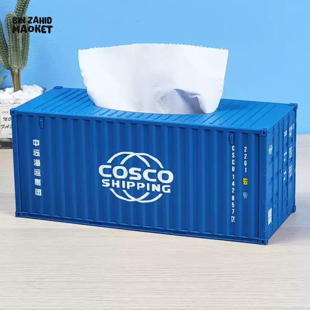 MINI CONTAINER TISSUE HOLDER – INDUSTRIAL DESK & LIVING ROOM DECOR