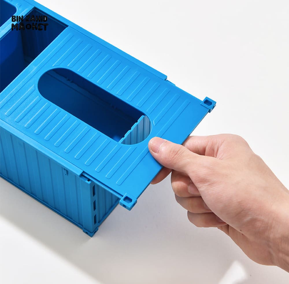 MINI CONTAINER TISSUE HOLDER – INDUSTRIAL DESK & LIVING ROOM DECOR