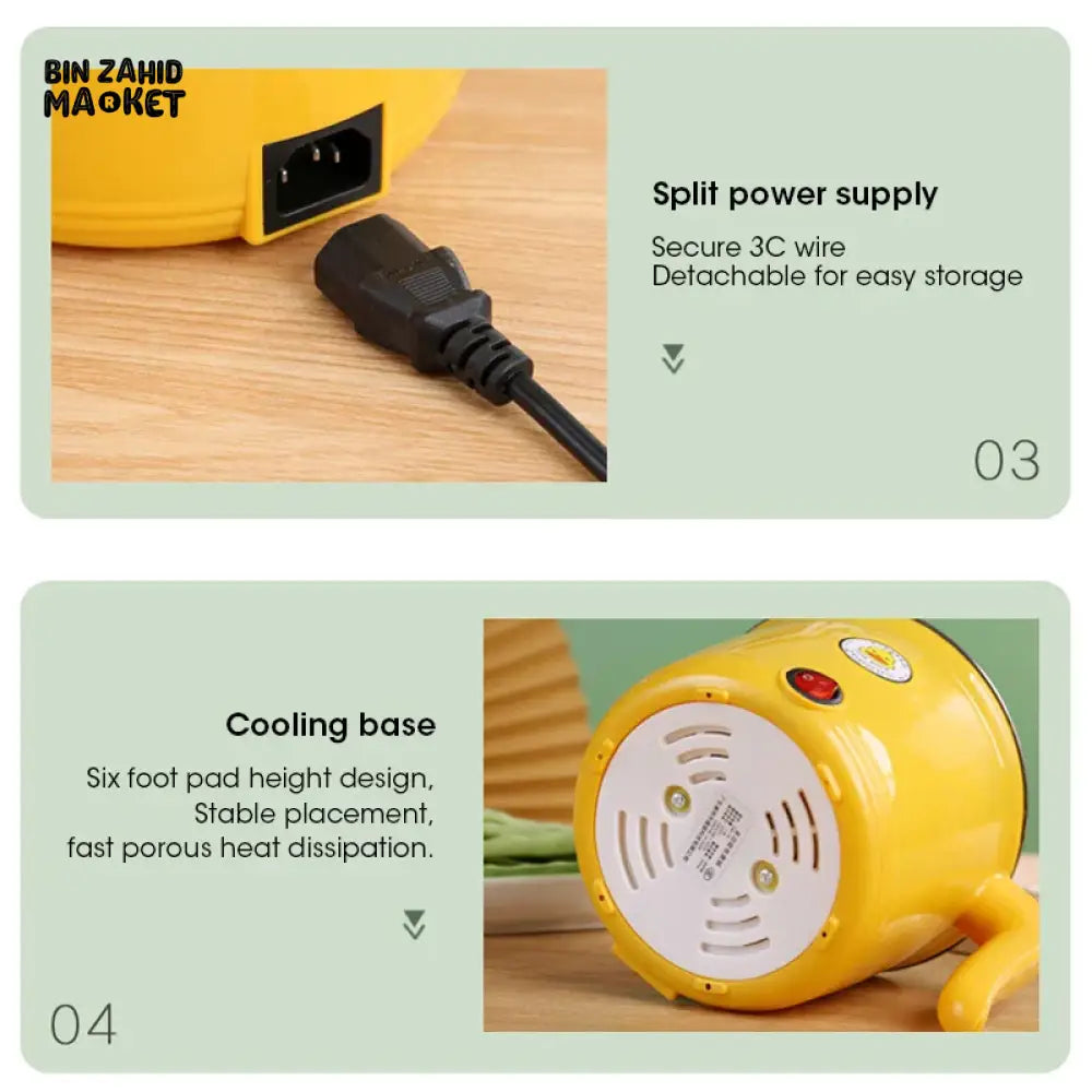 MINI ELECTRIC COOKING POT WITH LID – MULTIFUNCTION HOT POT FOR NOODLES, SOUP & MORE