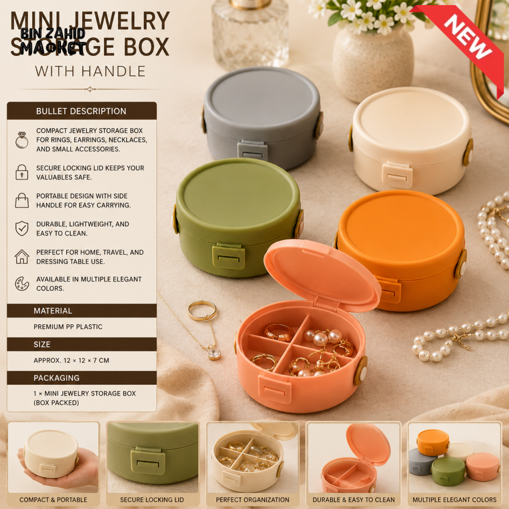 MINI JEWELRY STORAGE BOX WITH HANDLE