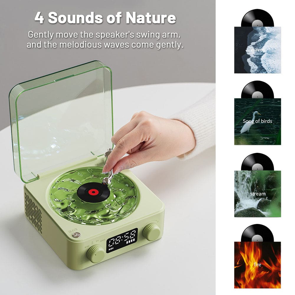 MINI RETRO WHITE NOISE BLUETOOTH SPEAKER – PORTABLE VINTAGE SLEEP AID WITH SUBWOOFER & RGB LIGHT, SUPPORTS TF CARD