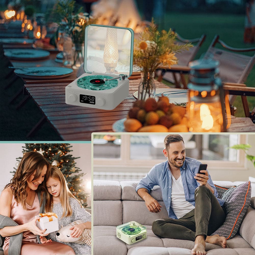 MINI RETRO WHITE NOISE BLUETOOTH SPEAKER – PORTABLE VINTAGE SLEEP AID WITH SUBWOOFER & RGB LIGHT, SUPPORTS TF CARD