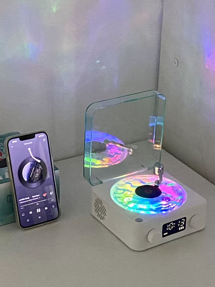 MINI RETRO WHITE NOISE BLUETOOTH SPEAKER – PORTABLE VINTAGE SLEEP AID WITH SUBWOOFER & RGB LIGHT, SUPPORTS TF CARD