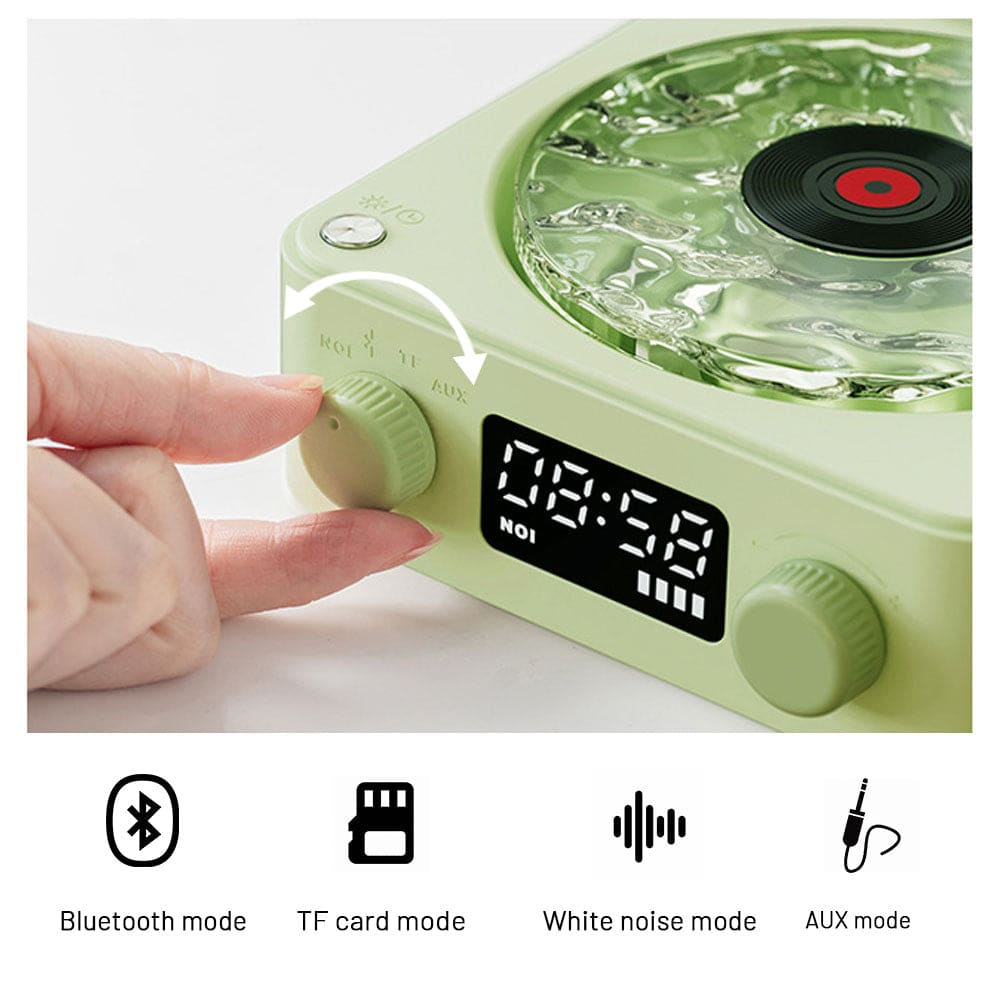 MINI RETRO WHITE NOISE BLUETOOTH SPEAKER – PORTABLE VINTAGE SLEEP AID WITH SUBWOOFER & RGB LIGHT, SUPPORTS TF CARD