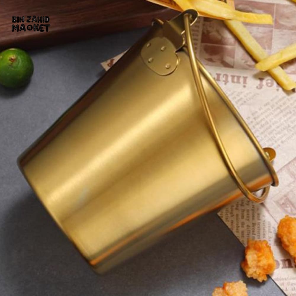 MINI STAINLESS STEEL ICE BUCKET – DRINKS FRIES & SNACK SERVING HOLDER