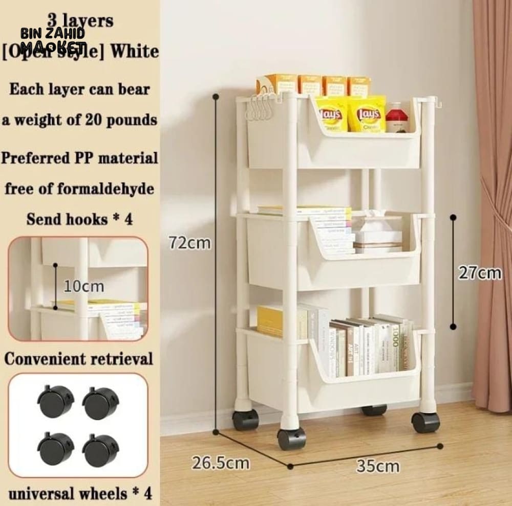 MODERN 3X LAYERS STORAGE CART