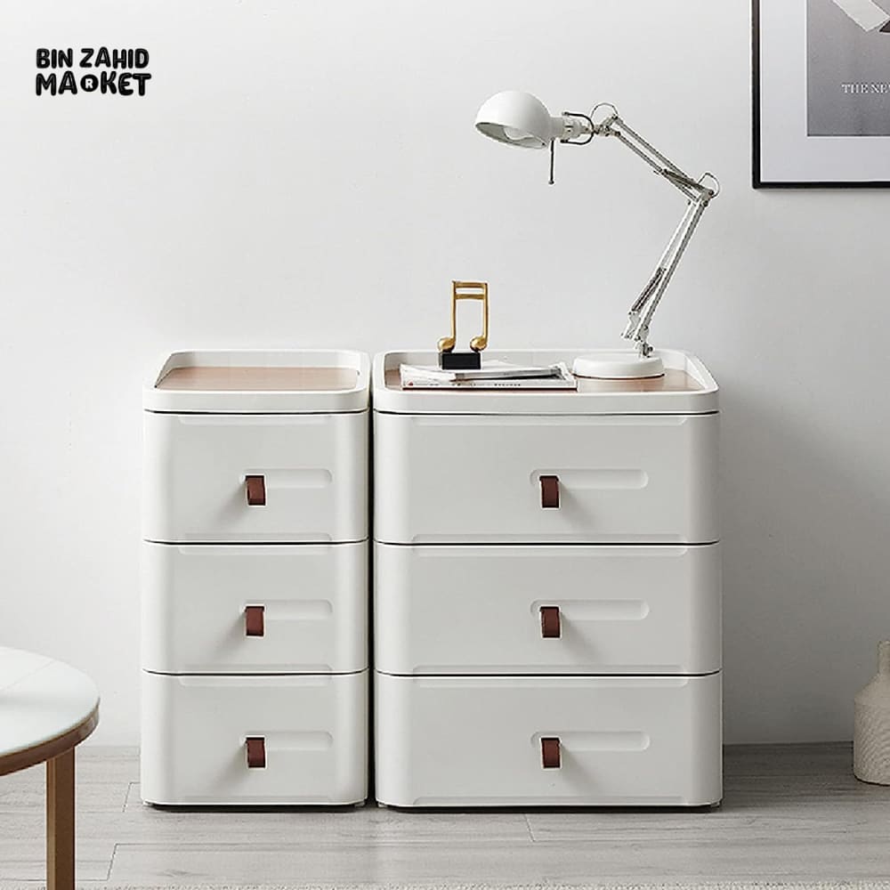 MODERN BEDSIDE TABLE WITH MULTIPLE DRAWERS – SPACE-SAVING BEDROOM STORAGE CABINET - 35.5CM