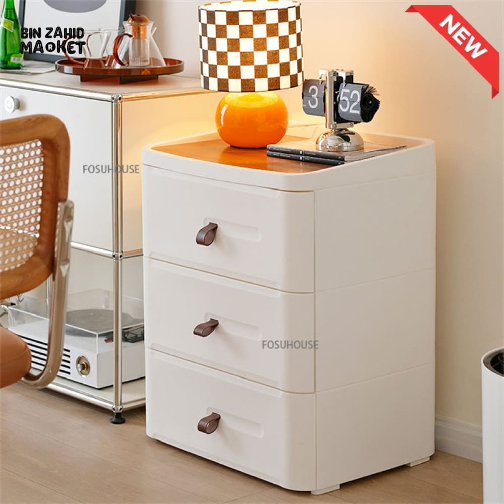 MODERN BEDSIDE TABLE WITH MULTIPLE DRAWERS – SPACE-SAVING BEDROOM STORAGE CABINET - 35.5CM