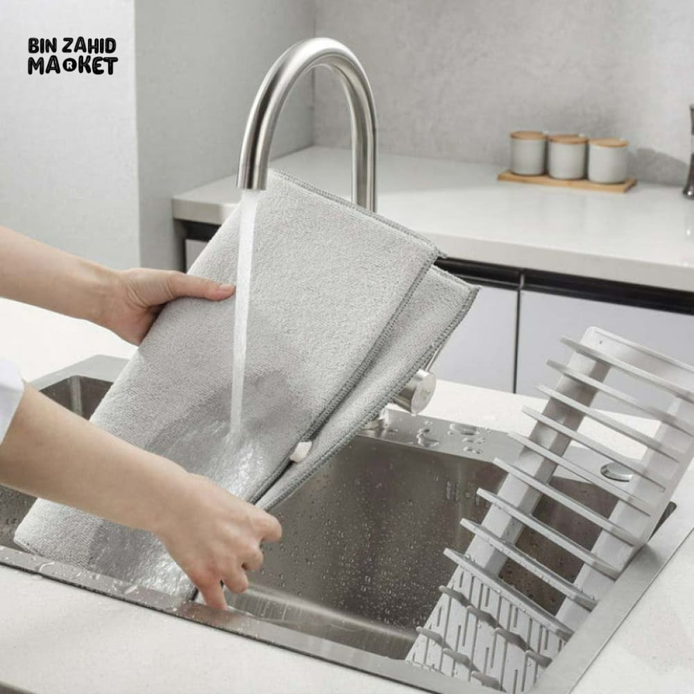 MODERN DISH DRYING RACK WITH MICROFIBRE MAT