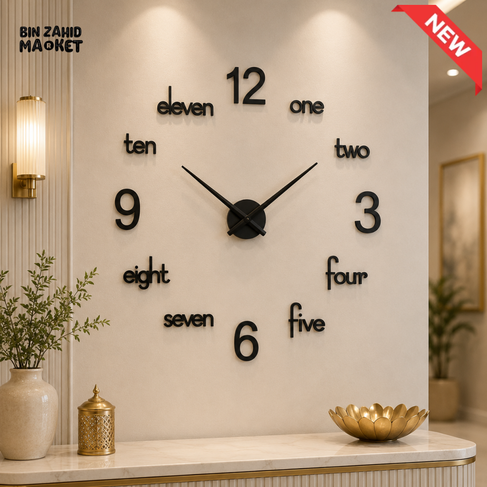 MODERN DIY 3D NUMBER & WORD WALL CLOCK