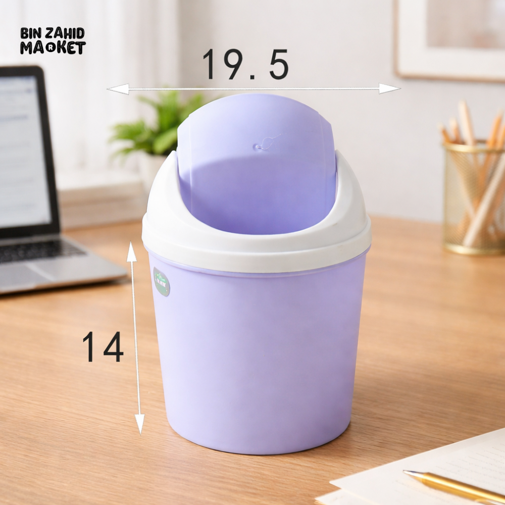 MODERN FLIP-TOP DESKTOP DUSTBIN – COMPACT OFFICE & STUDY TABLE TRASH CAN