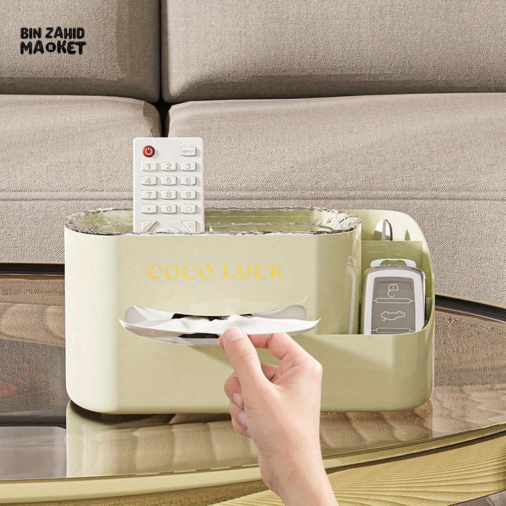 MODERN MAKEUP ORGANIZER – COSMETIC DISPLAY WITH TISSUE BOX & DESK STORAGE