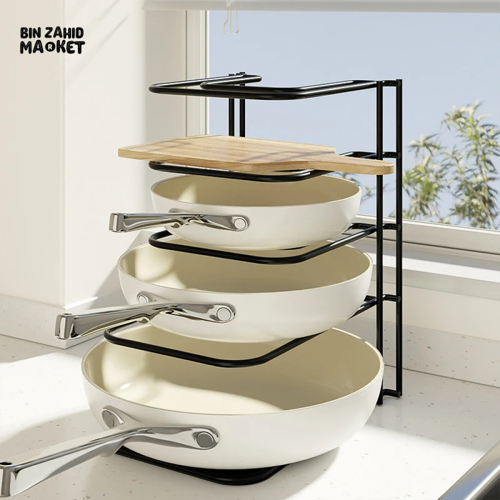 MODERN MULTI-FUNCTIONAL KITCHEN MULTILAYER POT COVER STORAGE RACK