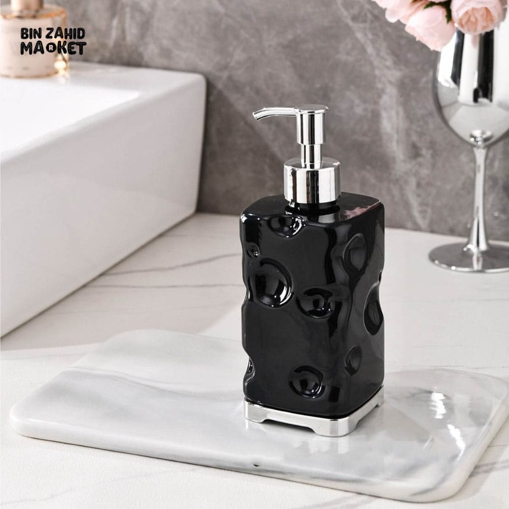 MODERN REUSABLE BATHROOM SOAP DISPENSER – CLEAR REFILLABLE HAND PUMP BOTTLE FOR HOME USE - WHITE