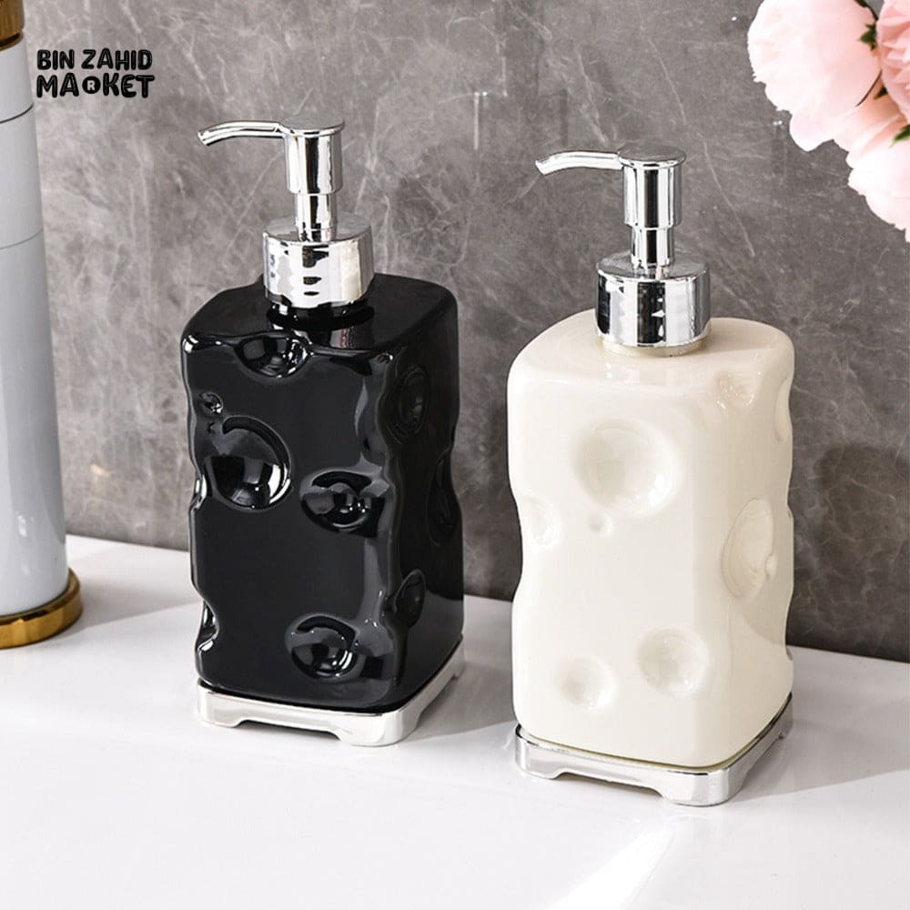 MODERN REUSABLE BATHROOM SOAP DISPENSER – CLEAR REFILLABLE HAND PUMP BOTTLE FOR HOME USE - WHITE