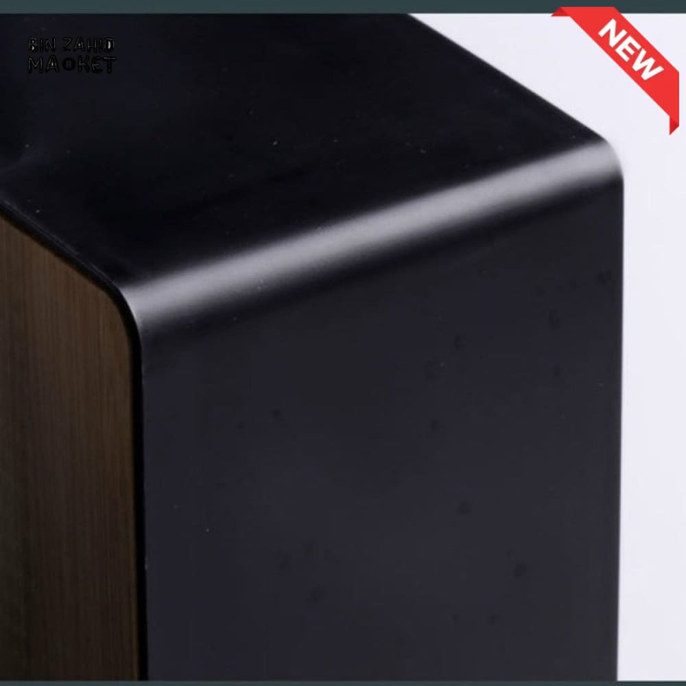 MODERN TISSUE HOLDER – DURABLE CONTAINER WITH BAMBOO LID DESKTOP PAPER BOX FOR HOME OFFICE HOTEL