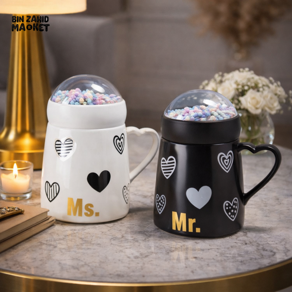 MR & MS COUPLE CERAMIC MUG SET ROMANTIC COFFEE & TEA CUPS