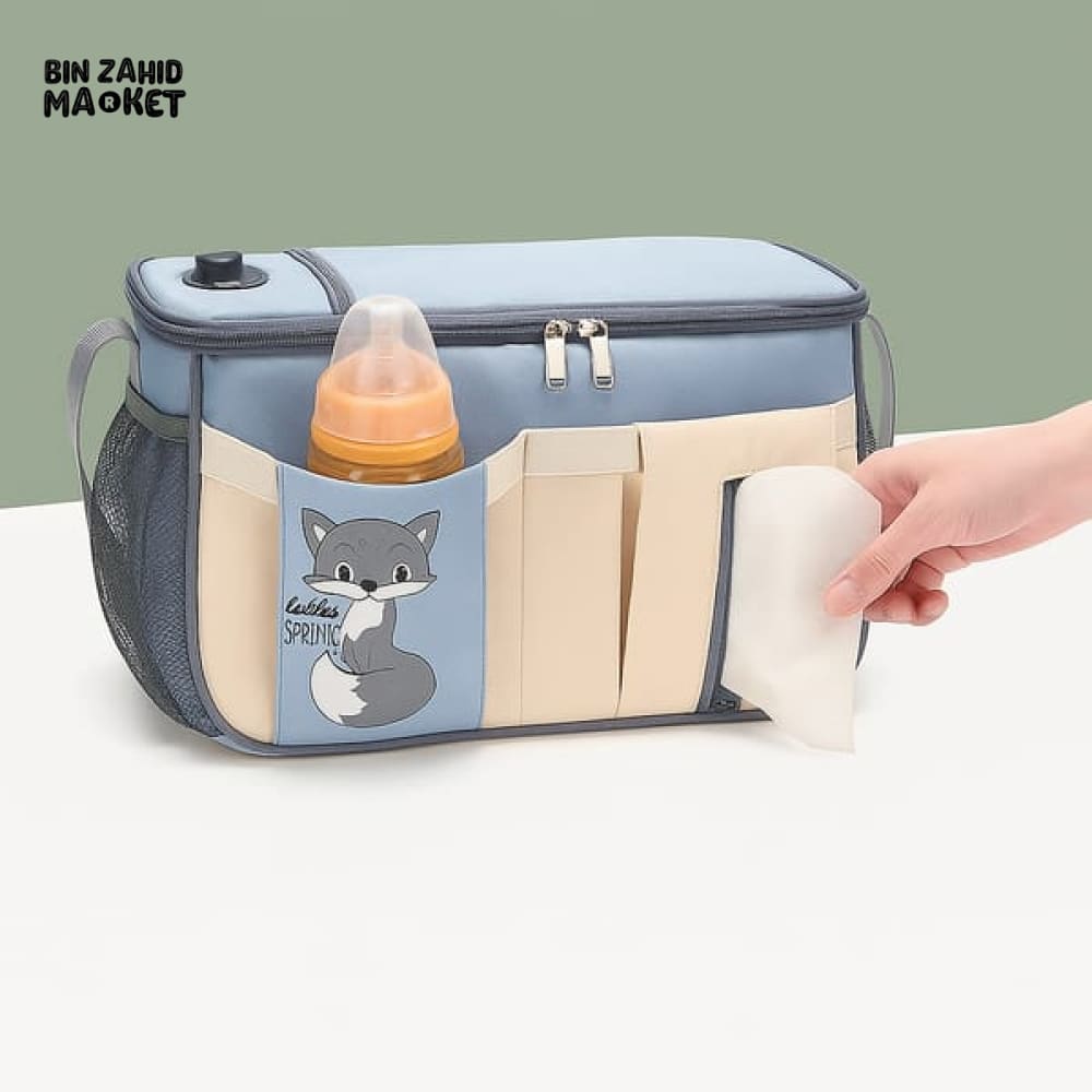 MULTI-FUNCTION DIAPER BAG ORGANIZER – STROLLER ATTACHABLE BABY TRAVEL BAG - BLUE