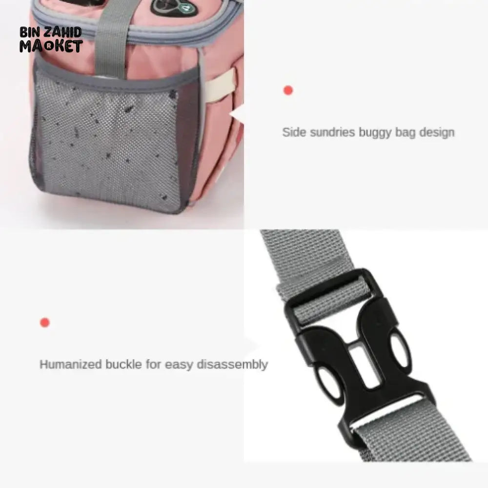 MULTI-FUNCTION DIAPER BAG ORGANIZER – STROLLER ATTACHABLE BABY TRAVEL BAG - GREY