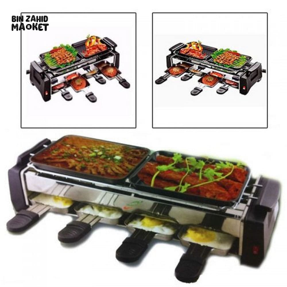 MULTI-FUNCTION ELECTRIC BBQ GRILL WITH HOT PLATES