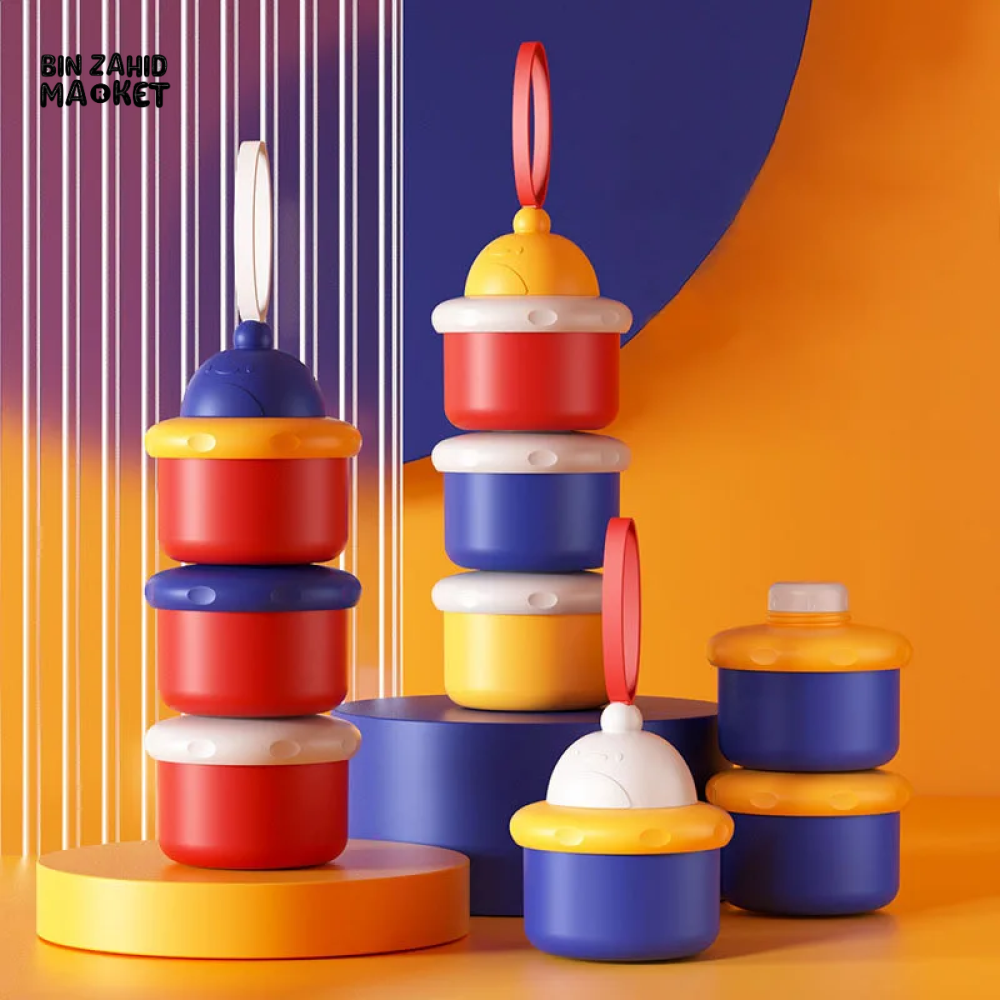 MULTI-LAYER BABY MILK POWDER BOX PORTABLE FOOD PORTIONING & MOISTURE-PROOF STORAGE