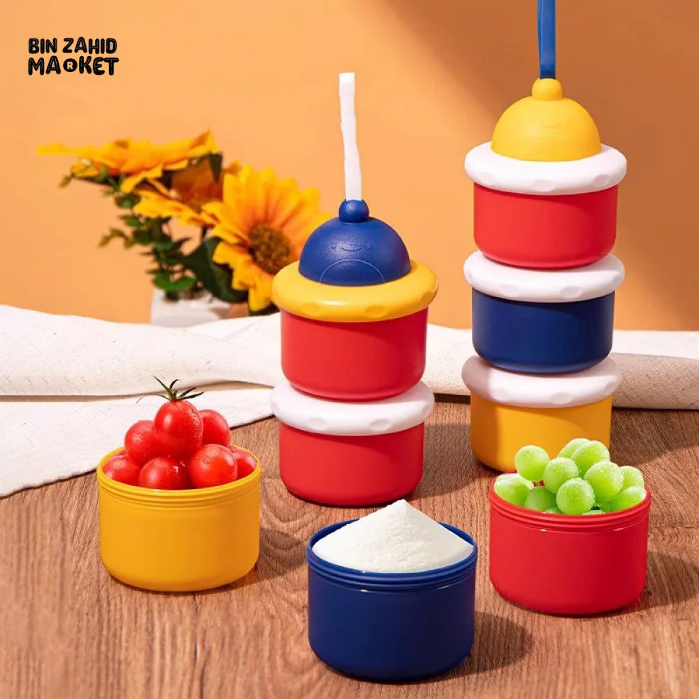 MULTI-LAYER BABY MILK POWDER BOX PORTABLE FOOD PORTIONING & MOISTURE-PROOF STORAGE