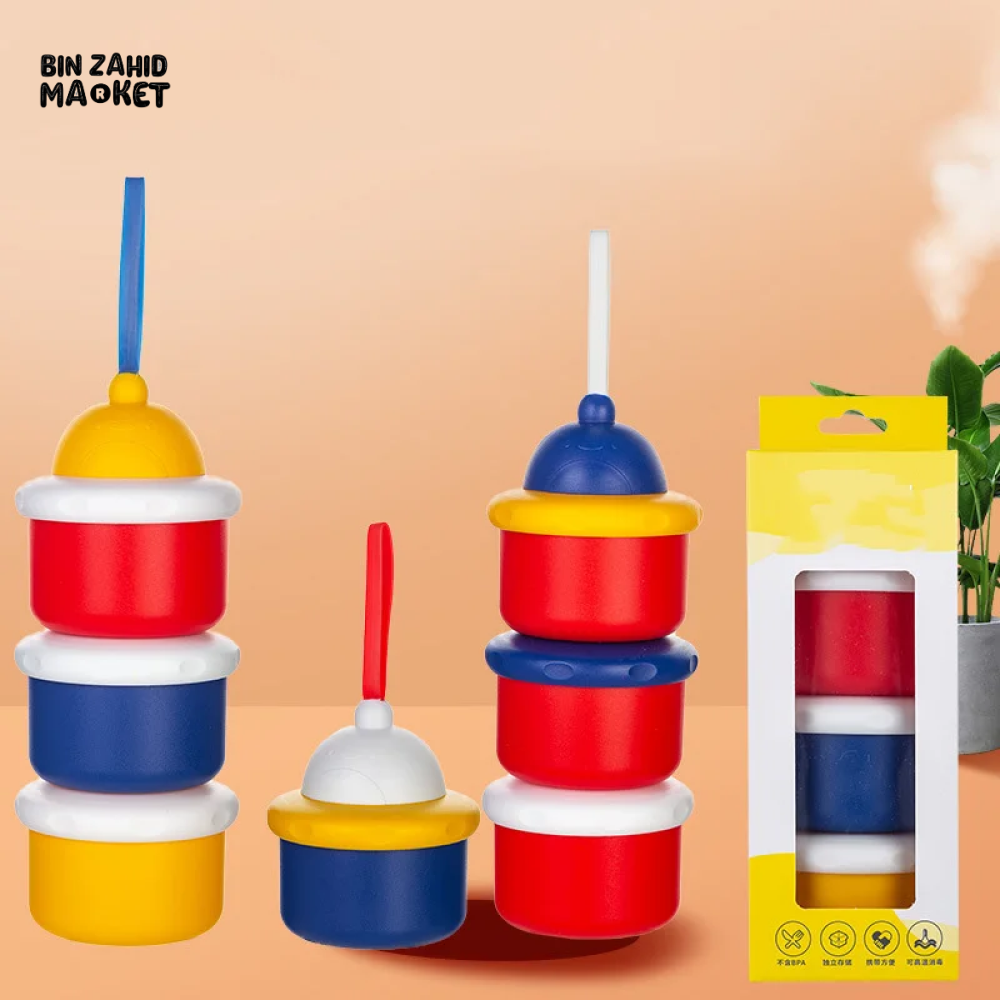 MULTI-LAYER BABY MILK POWDER BOX PORTABLE FOOD PORTIONING & MOISTURE-PROOF STORAGE