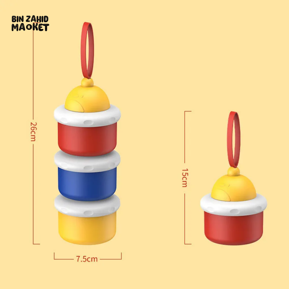 MULTI-LAYER BABY MILK POWDER BOX PORTABLE FOOD PORTIONING & MOISTURE-PROOF STORAGE