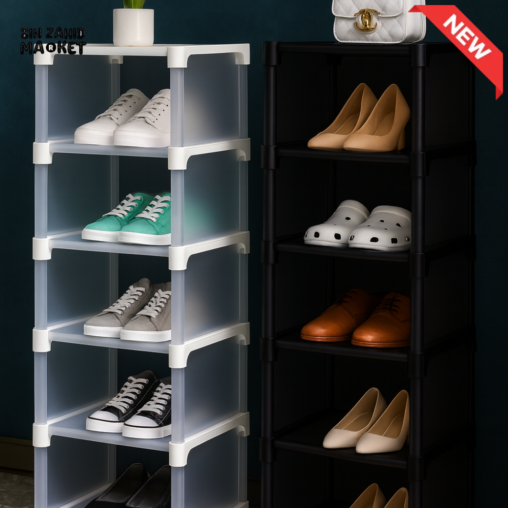 MULTI-LAYER SHOE RACK ORGANIZER – STACKABLE STORAGE SHELVES - 6 LAYERS