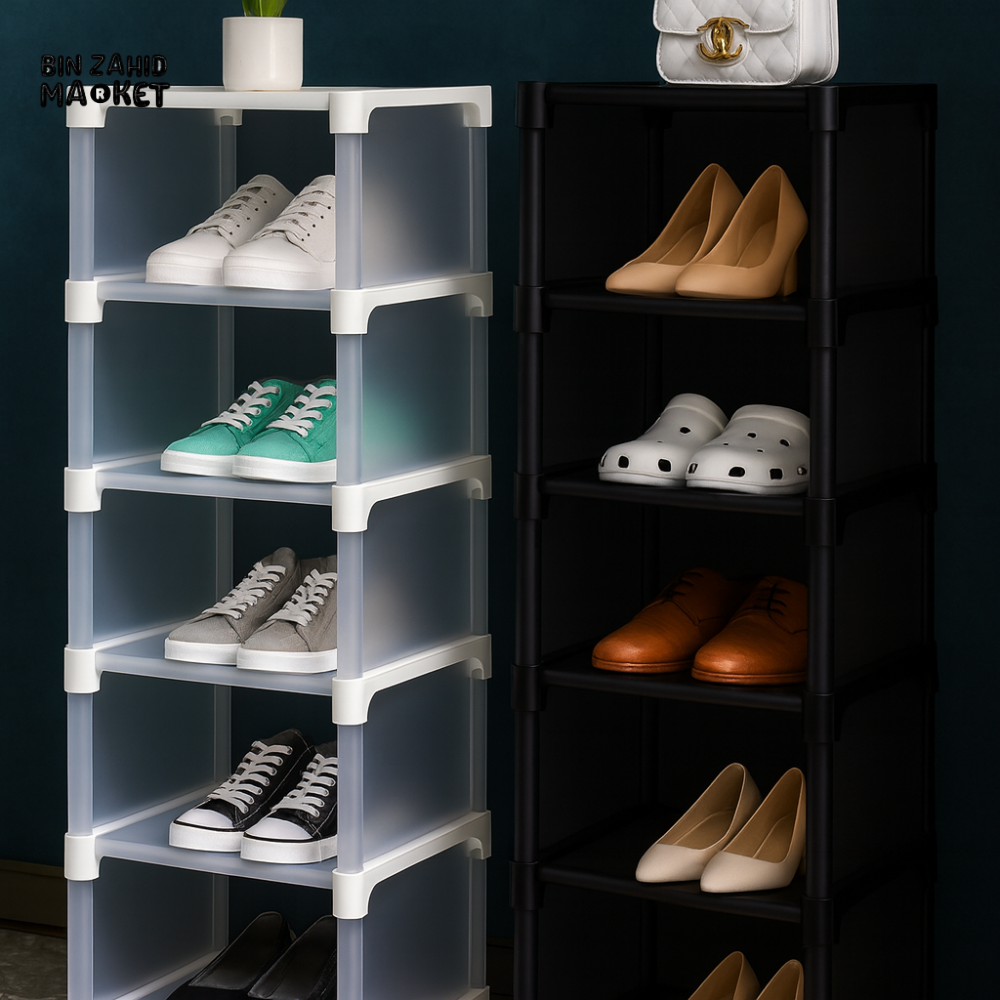 MULTI-LAYER SHOE RACK ORGANIZER – STACKABLE STORAGE SHELVES - 6 LAYERS