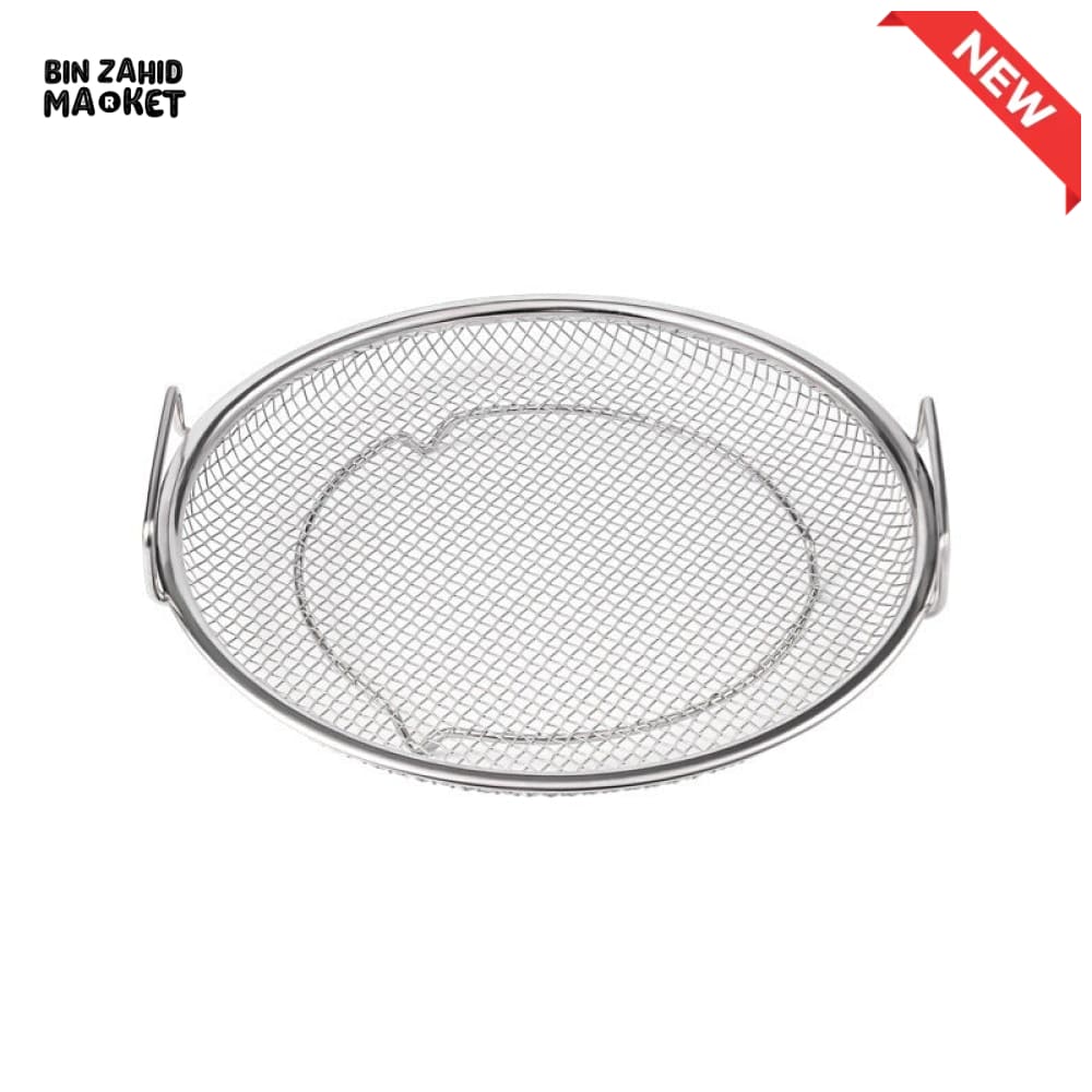 MULTI-PURPOSE STAINLESS STEEL OIL DRAINING TRAY – AIR FRYER MESH PAN & FRIED FOOD STRAINER