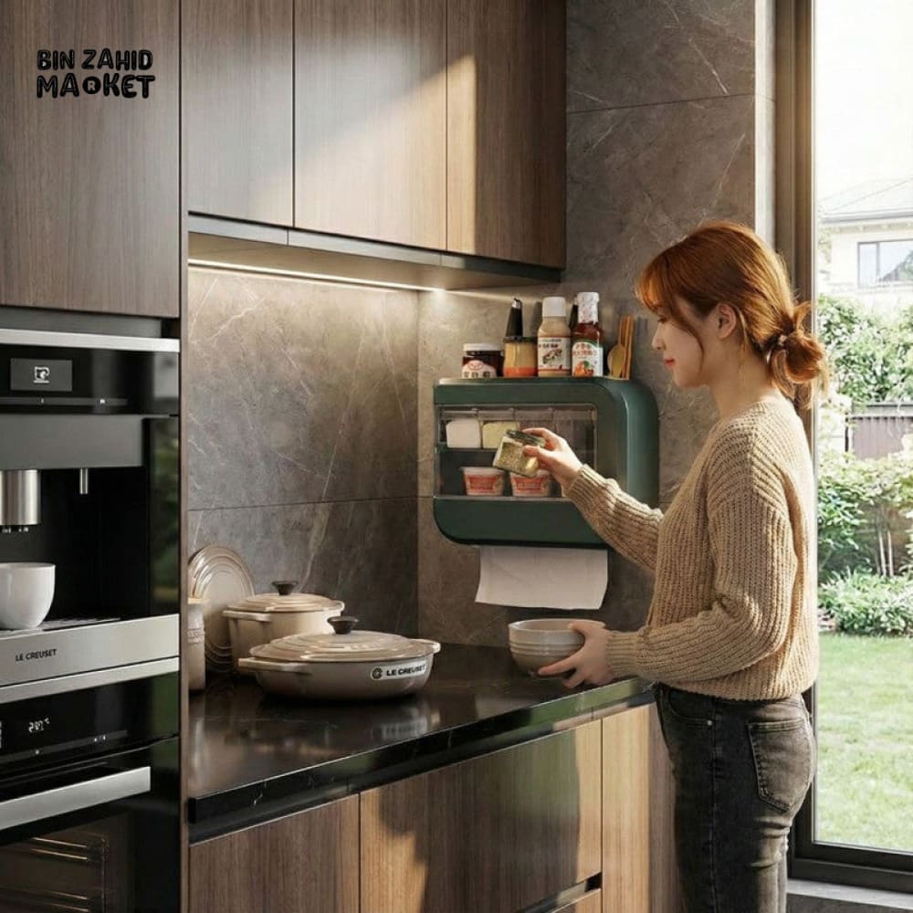 MULTI-PURPOSE WALL MOUNTED SPICE & SEASONING STORAGE RACK