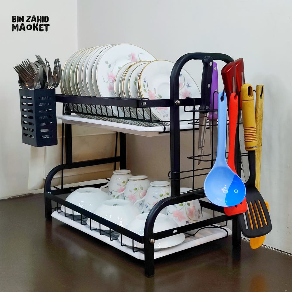 MULTI-TIERED DISH ORGANIZER 2 Layer