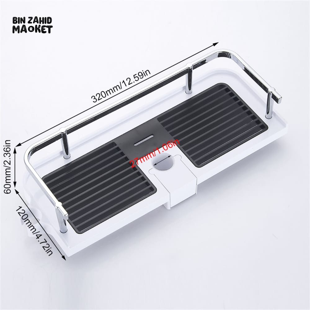 MULTIFUNCTION BATHROOM ORGANIZER LIFTING ROD SOAP HOLDER SHOWER SHELF STORAGE RACK