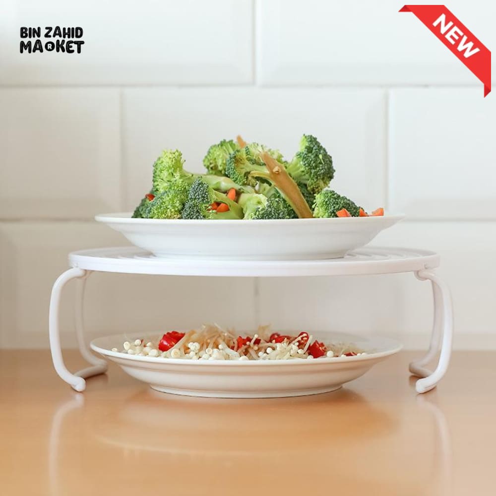 MULTIFUNCTION INSULATED HEATING TRAY – MICROWAVE STEAMING RACK & SHELF PLASTIC KITCHEN GADGET COOKING TOOL