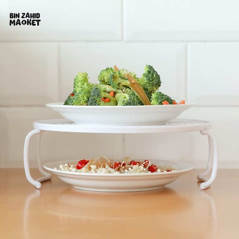 MULTIFUNCTION INSULATED HEATING TRAY – MICROWAVE STEAMING RACK & SHELF PLASTIC KITCHEN GADGET COOKING TOOL