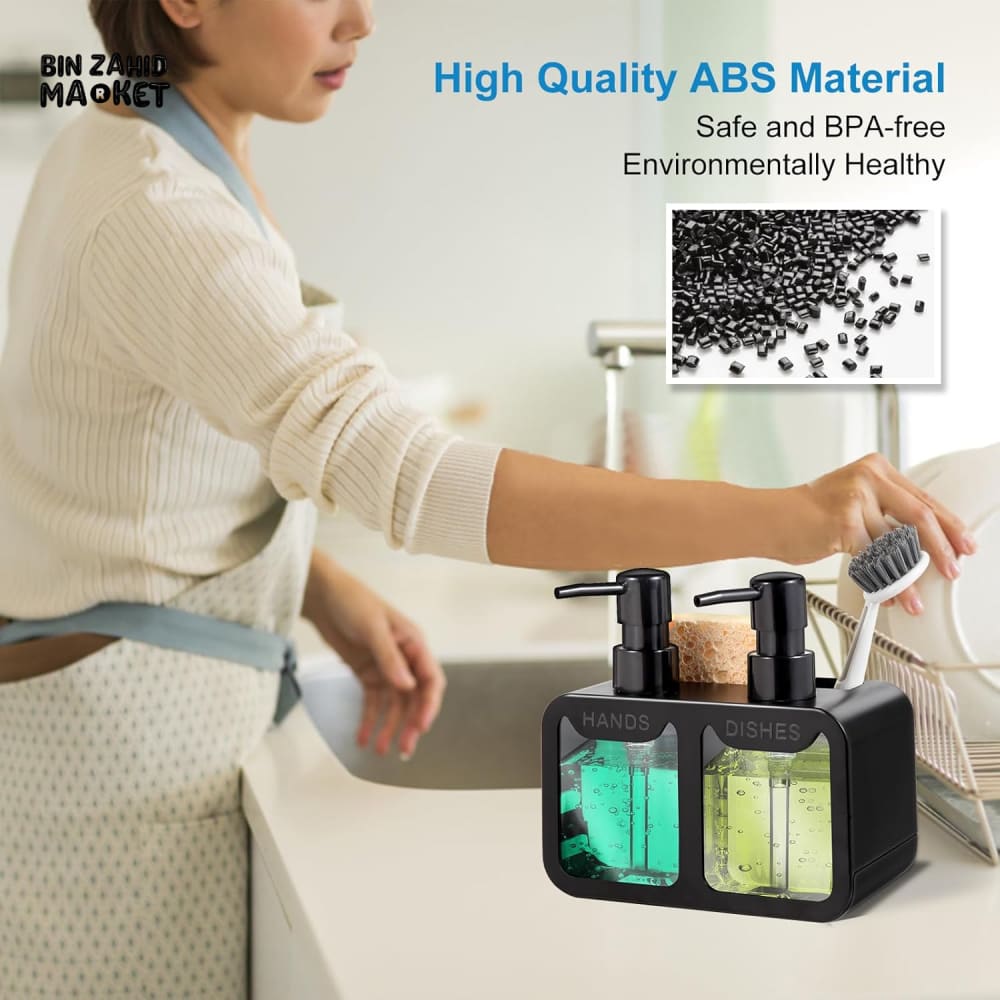 MULTIFUNCTION KITCHEN SINK ORGANIZER – 4-IN-1 SOAP DISPENSER & STORAGE SET