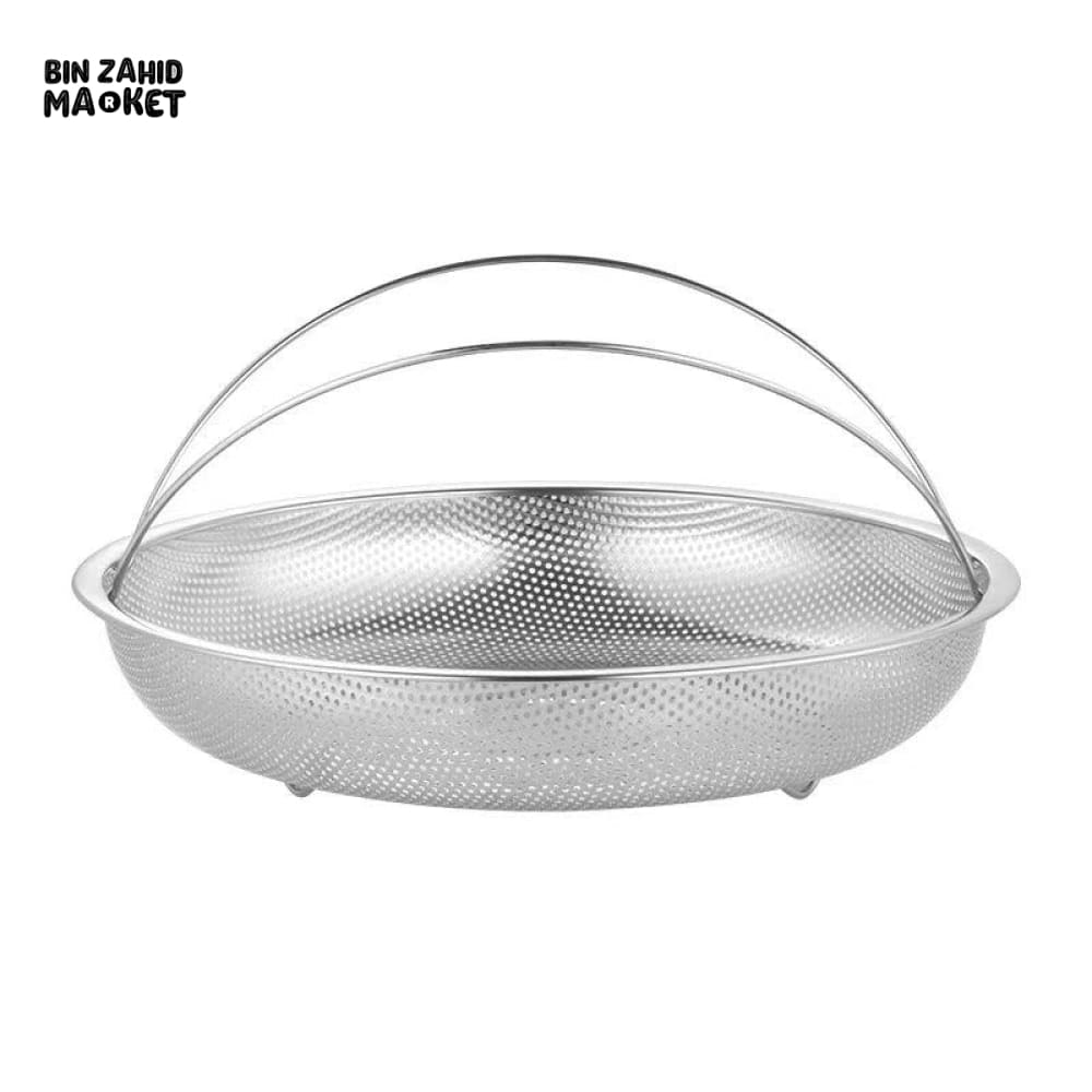 MULTIFUNCTION STAINLESS FOOD STEAMER STEAMING RACK BASKET WITH HANDLE EASY USE COOKING UTENSILS